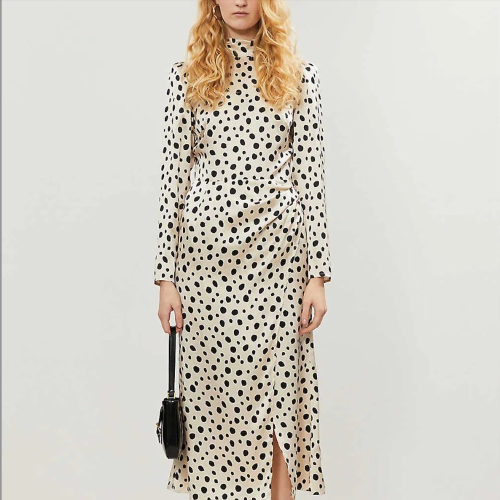 Carmelina Polka-Dot Silk Dress (6)